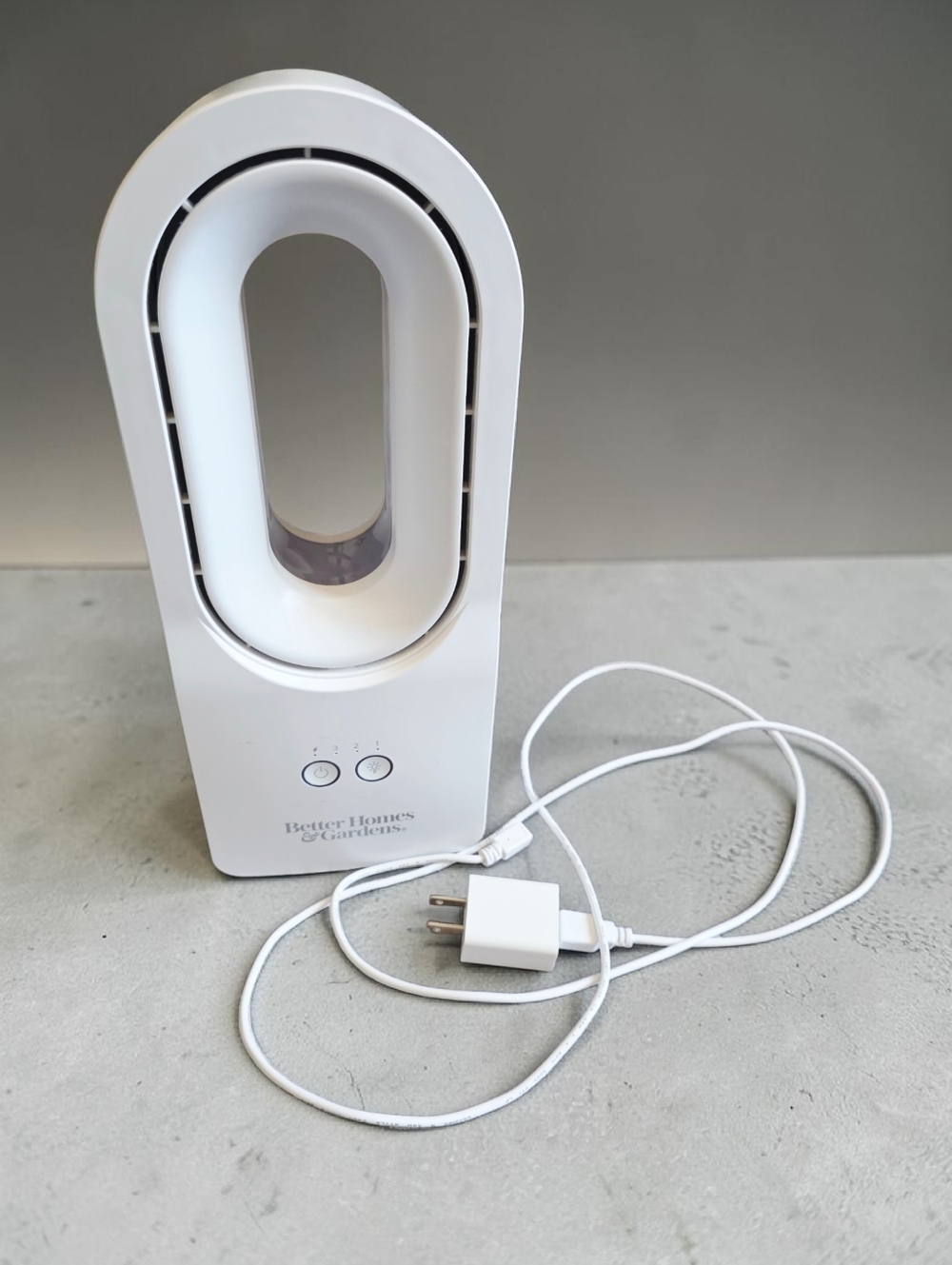 Better Homes & Gardens White Rechargeable Bladeless Fan